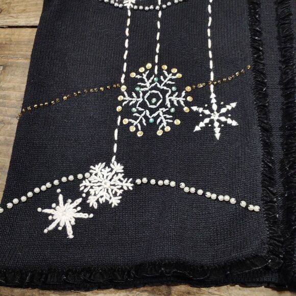 Vintage Designers Original 1X Christmas Sweater Vest Open Front Snowflake - Picture 6 of 8